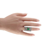 18K White Gold 2.65ct Diamond and Jade Ring