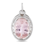 18K White Gold 0.50ct Diamond and Kunzite Pendant