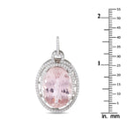 18K White Gold 0.50ct Diamond and Kunzite Pendant
