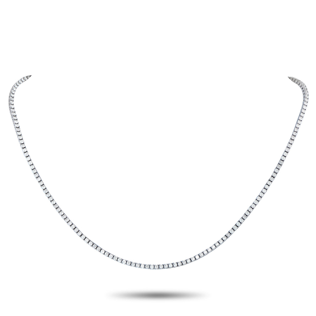Exclusive 18K White Gold 5.39ct Diamond Tennis Necklace – Undeniably elegant, this Exclusive  tennis necklace features 5