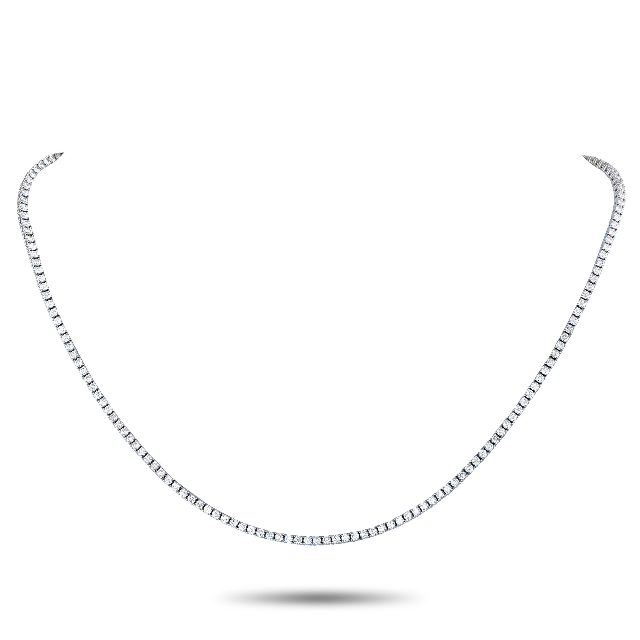 Exclusive 18K White Gold 5.39ct Diamond Tennis Necklace – Undeniably elegant, this Exclusive  tennis necklace features 5
