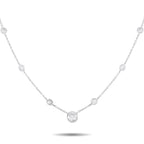18K White Gold 3.50ct Diamond Station Necklace