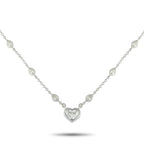 Exclusive 18K White Gold 3.81ct Diamond Heart Necklace MF16-080625 – This stylish necklace will continually make a statement