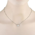 Exclusive 18K White Gold 3.81ct Diamond Heart Necklace