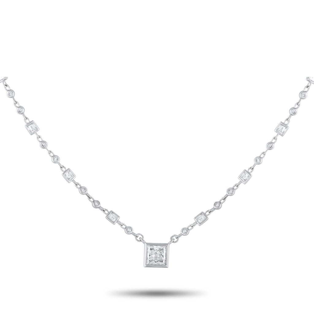 Exclusive 18K White Gold 4.53ct Diamond Necklace MF17-080625 – From the soft glow of morning to the glamour of night, this Ex