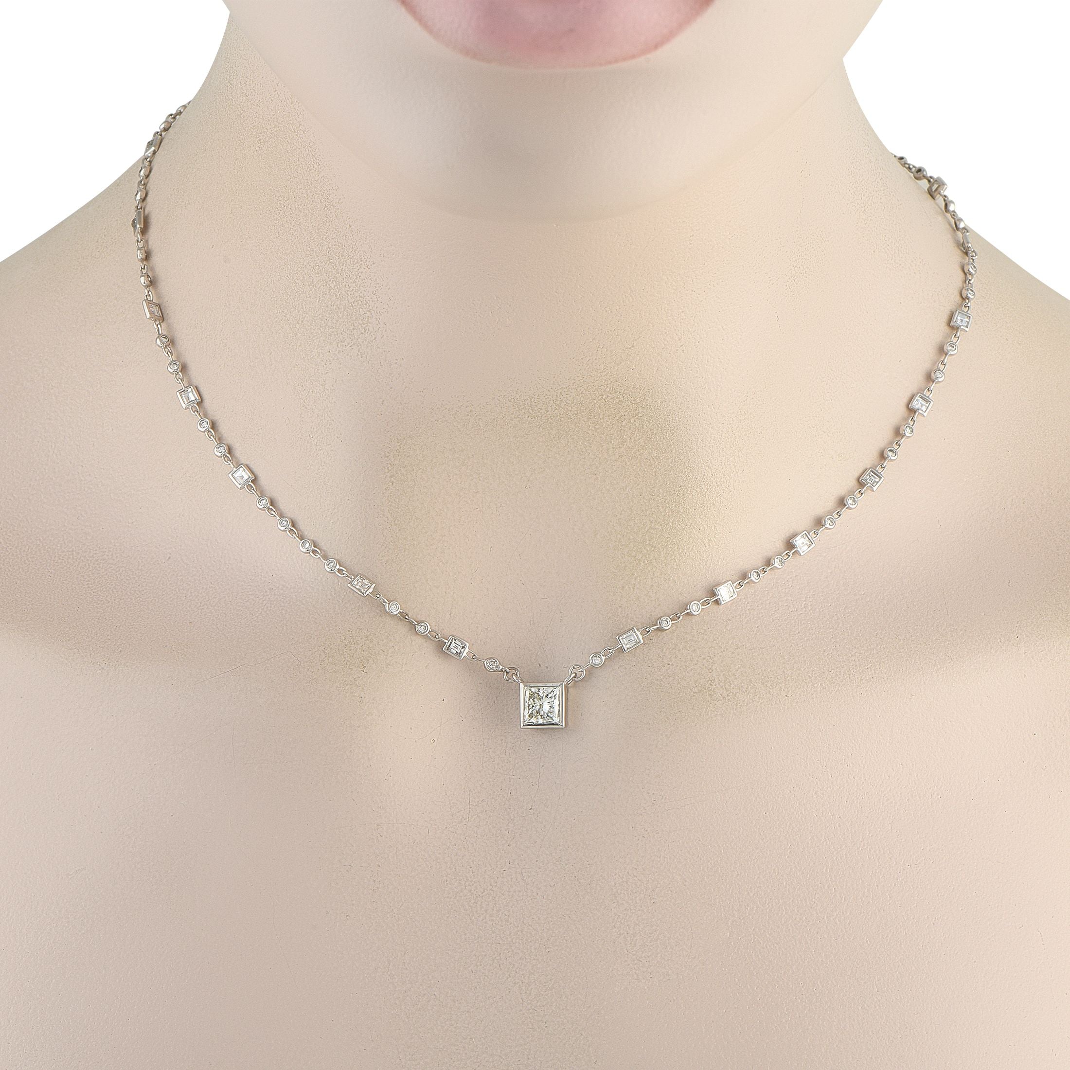 Exclusive 18K White Gold 4.53ct Diamond Necklace