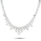 Exclusive 18K White Gold 2.76ct Diamond Necklace - This luxury necklace is delicate and attention-grabbing all at once. Set in 18K White Gold, the elegant openwork design shine