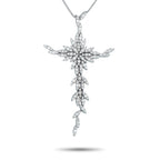 Exclusive 18K White Gold 1.08ct Diamond Cross Pendant Necklace MF22-101025 – This Exclusive  cross necklace evokes a sense of