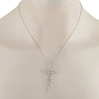 Exclusive 18K White Gold 1.08ct Diamond Cross Pendant Necklace