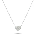 White gold diamond pave heart necklace