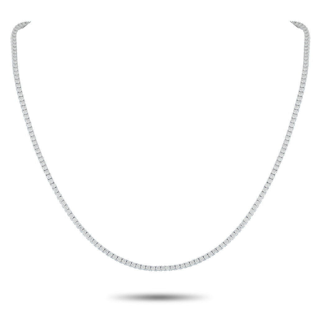 18K White Gold 5.78ct Diamond Tennis Necklace