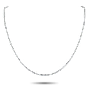 18K White Gold 5.92ct Diamond Tennis Necklace