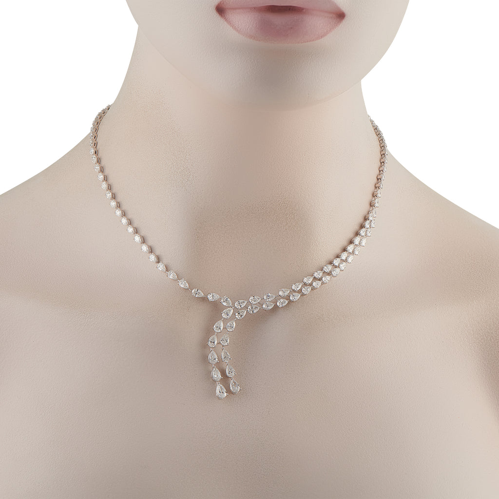 Exclusive 18K White Gold 13.50ct Diamond Necklace