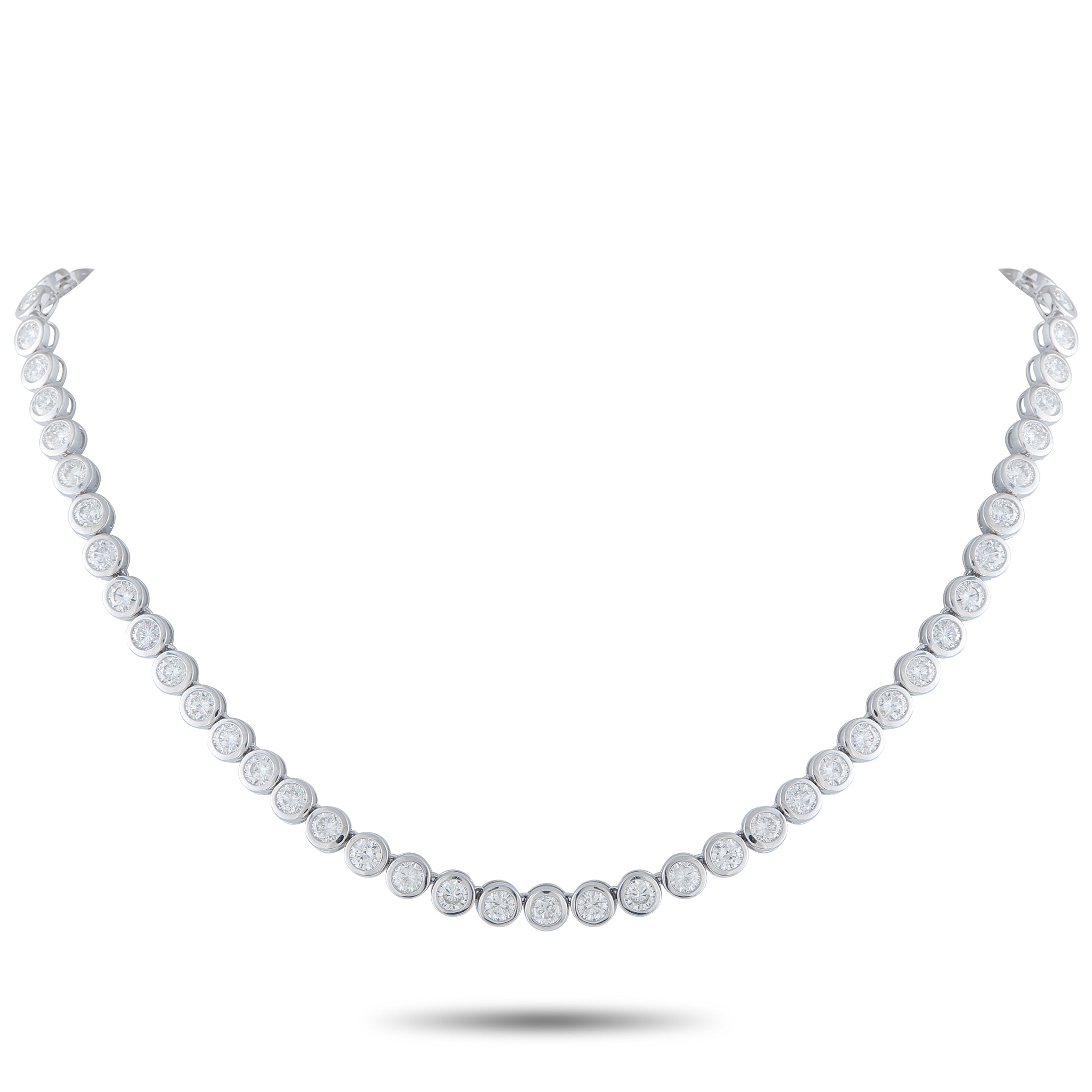 Exclusive 18K White Gold 17.50ct Diamond Necklace – This classically elegant necklace will never go out of style