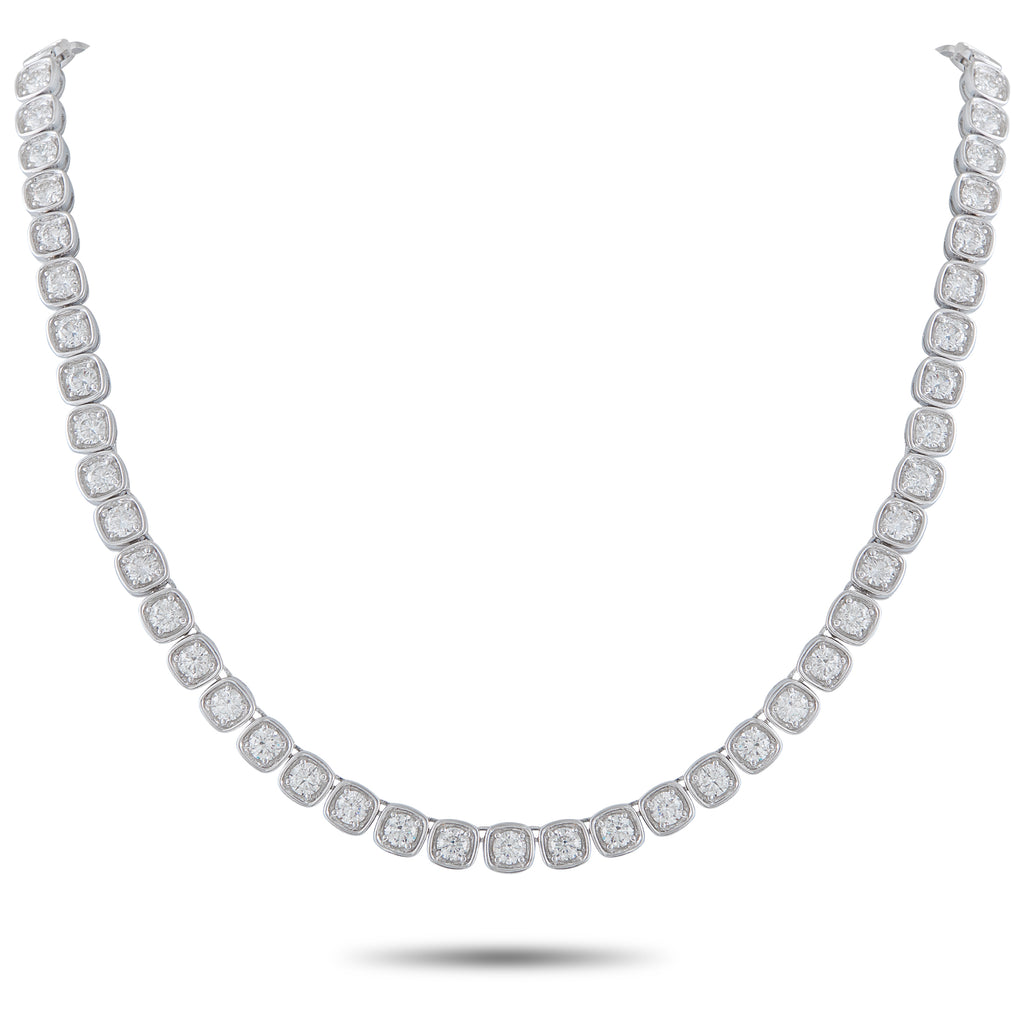 Exclusive 18K White Gold 19.75ct Diamond Necklace – This necklace is a breathtaking luxury piece that will continually impres
