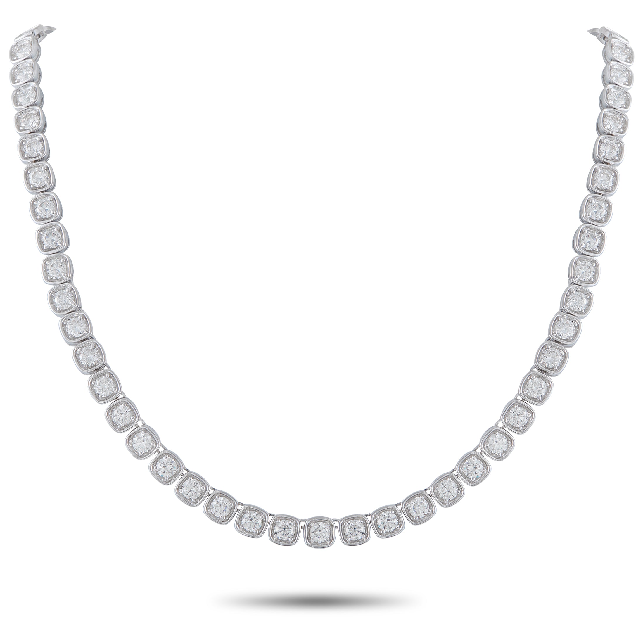 Exclusive 18K White Gold 19.75ct Diamond Necklace – This necklace is a breathtaking luxury piece that will continually impres