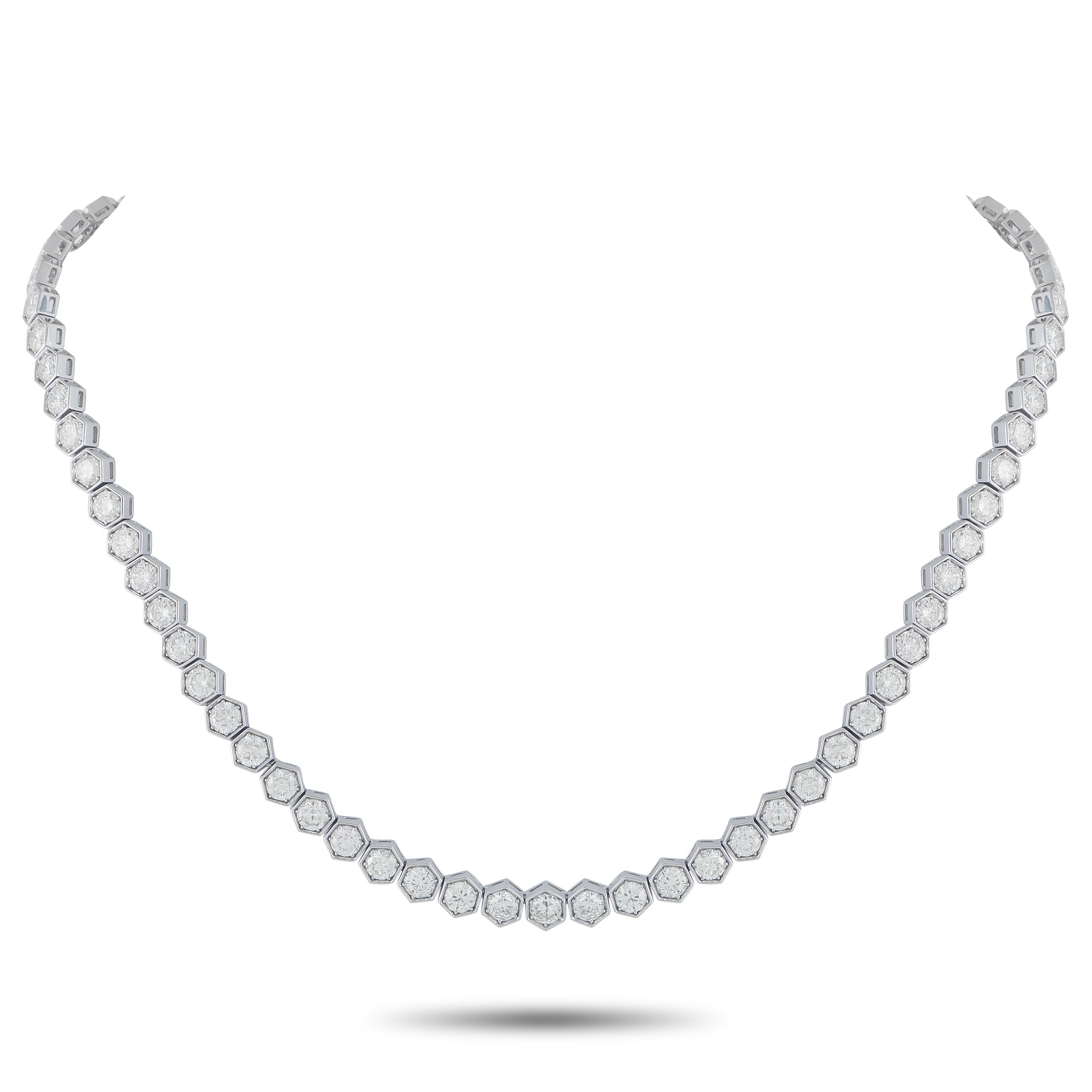 Exclusive 18K White Gold 22.25ct Diamond Necklace – A sleek, contemporary design makes this luxury necklace simply unforgetta