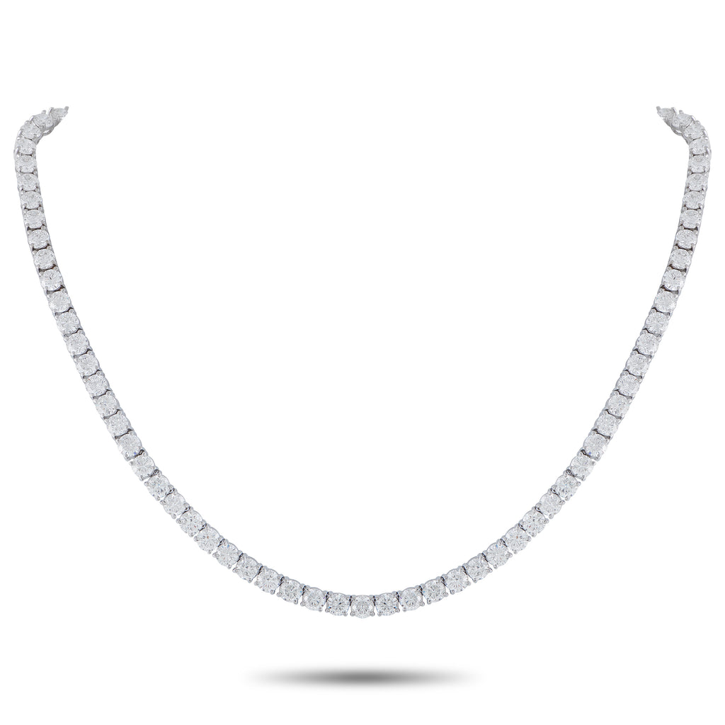 Exclusive 18K White Gold 35.25ct Diamond Necklace – A series of round-cut Diamonds with a total weight of 35