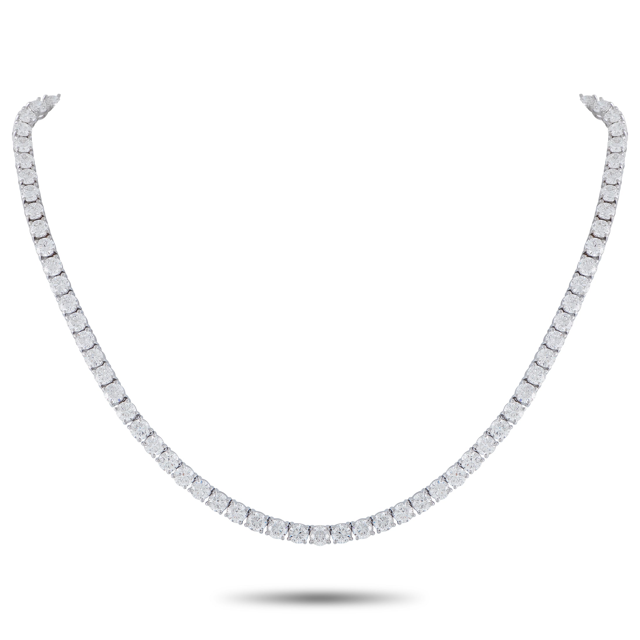 Exclusive 18K White Gold 35.25ct Diamond Necklace – A series of round-cut Diamonds with a total weight of 35