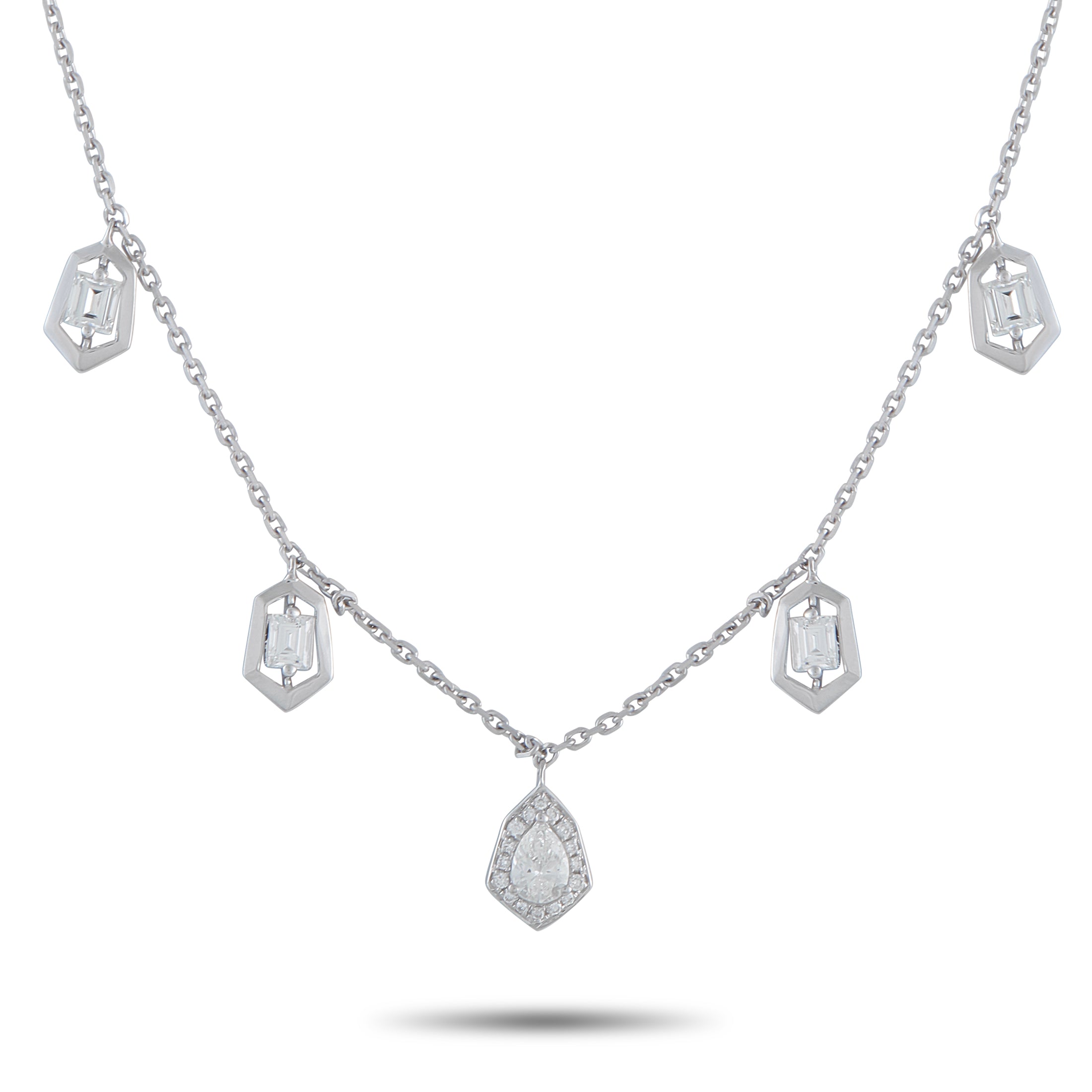 Exclusive 18K White Gold 1.37ct Diamond Necklace – This luxury necklace will add charm and sophistication to any ensemble