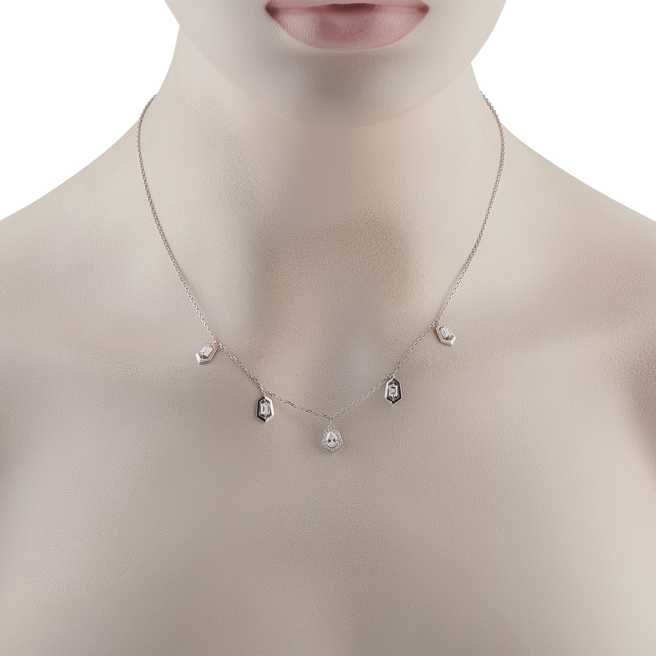 18K White Gold 1.37ct Diamond Necklace