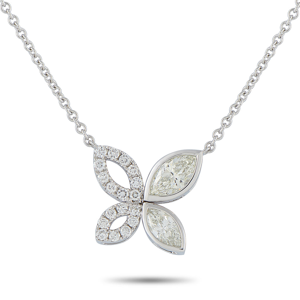 18K White Gold 1.62ct Diamond Butterfly Necklace