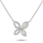 18K White Gold 1.62ct Diamond Butterfly Necklace