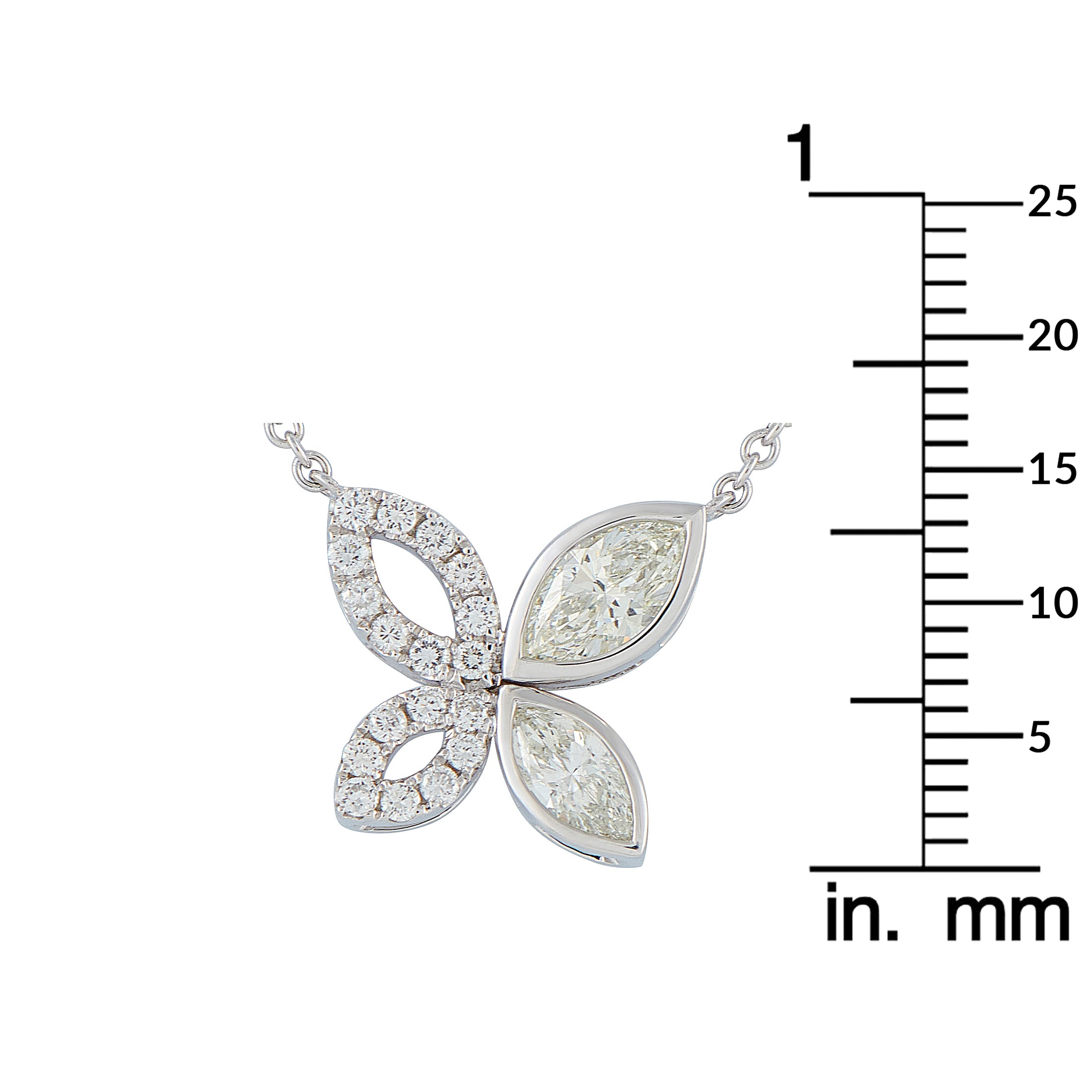 Exclusive 18K White Gold 1.62ct Diamond Butterfly Necklace