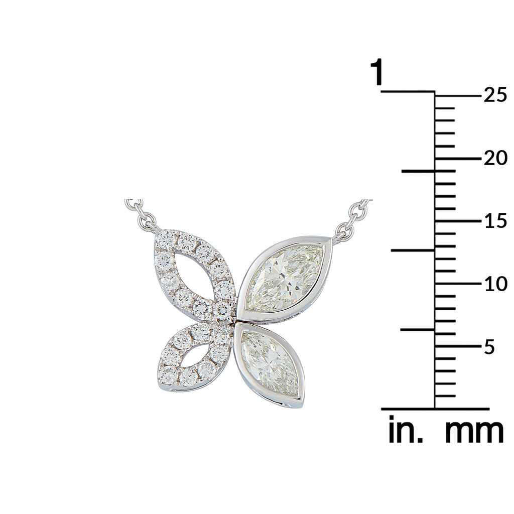 18K White Gold 1.62ct Diamond Butterfly Necklace