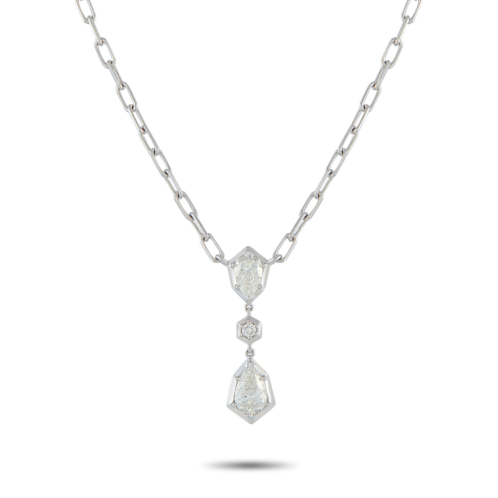 18K White Gold 1.32 ct Diamond Necklace