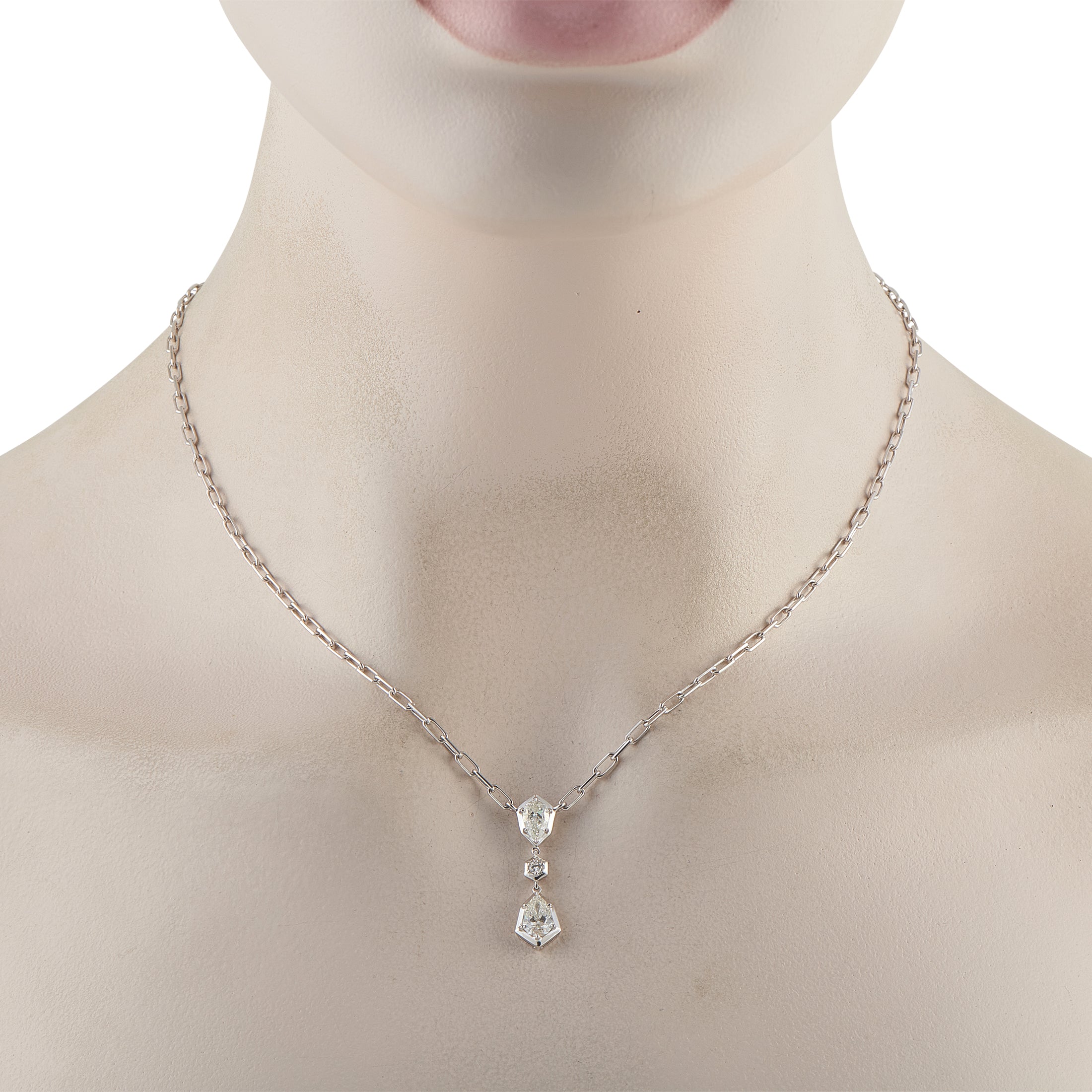 18K White Gold 1.32 ct Diamond Necklace