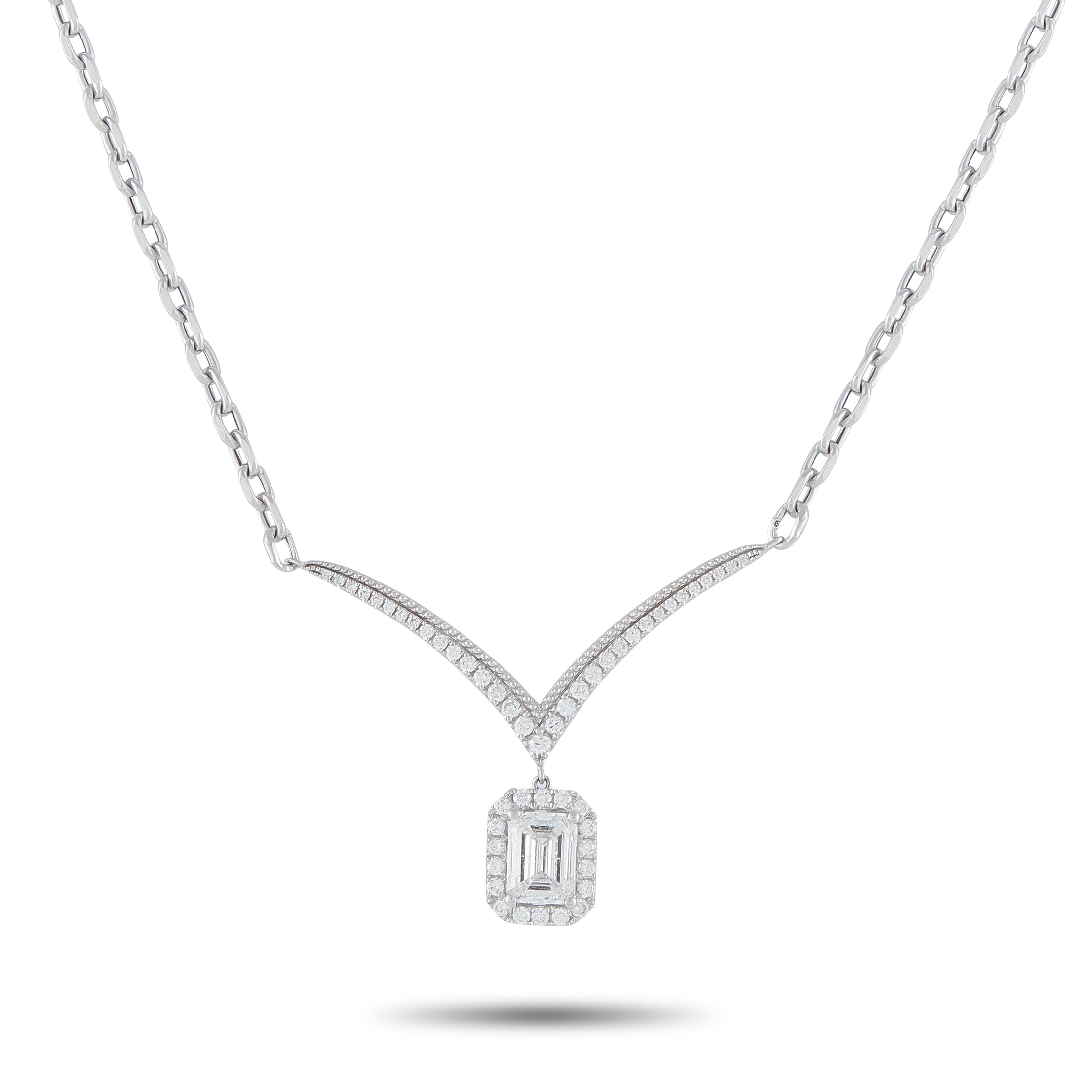 18K White Gold 1.33ct Diamond Necklace