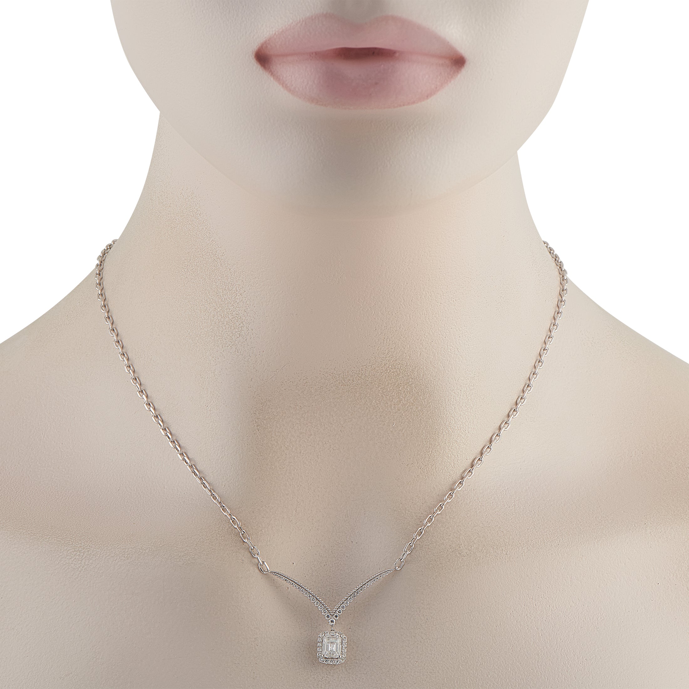 18K White Gold 1.33ct Diamond Necklace