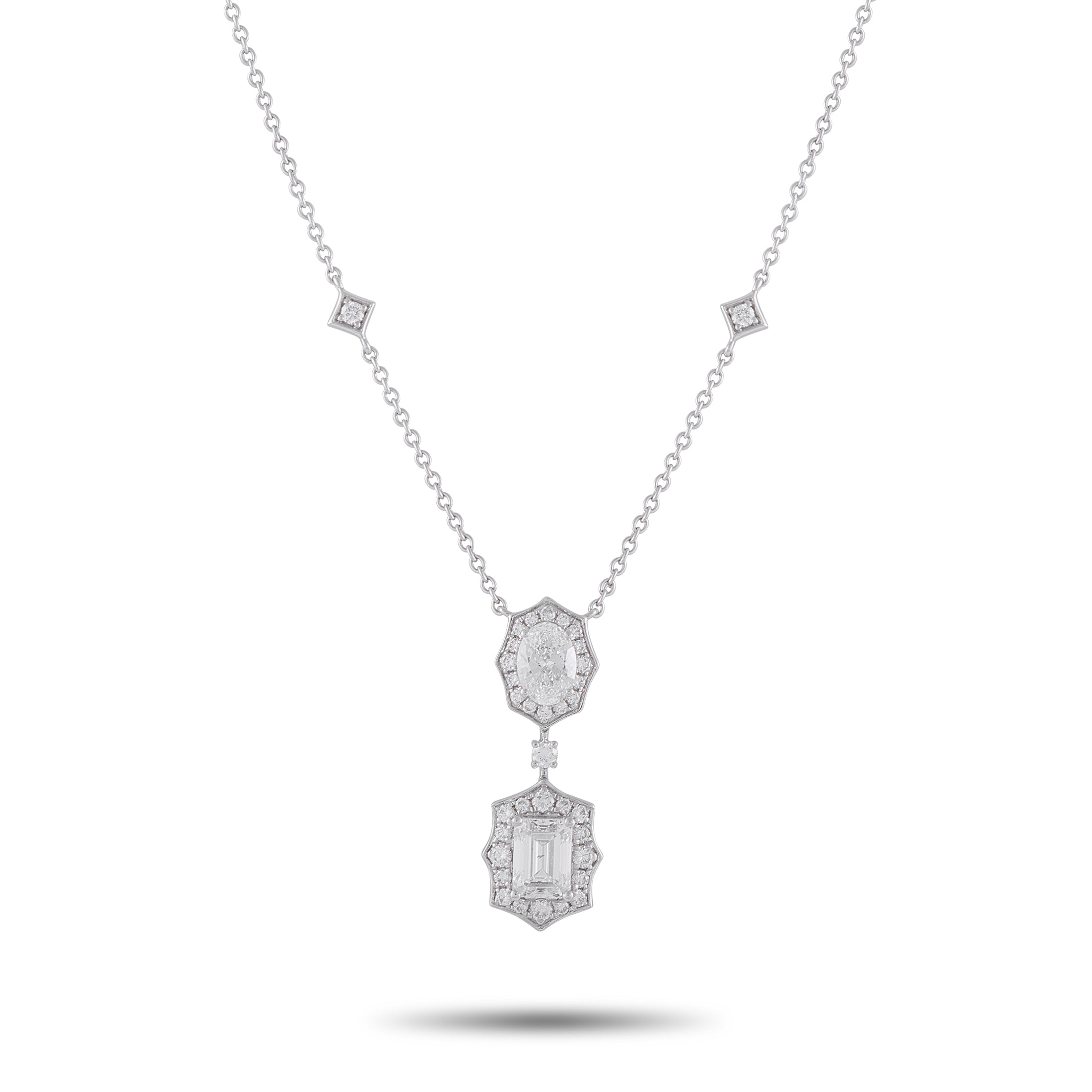 Exclusive 18K White Gold 2.76ct Diamond Necklace – This luxury necklace is a classically elegant piece that will continually 