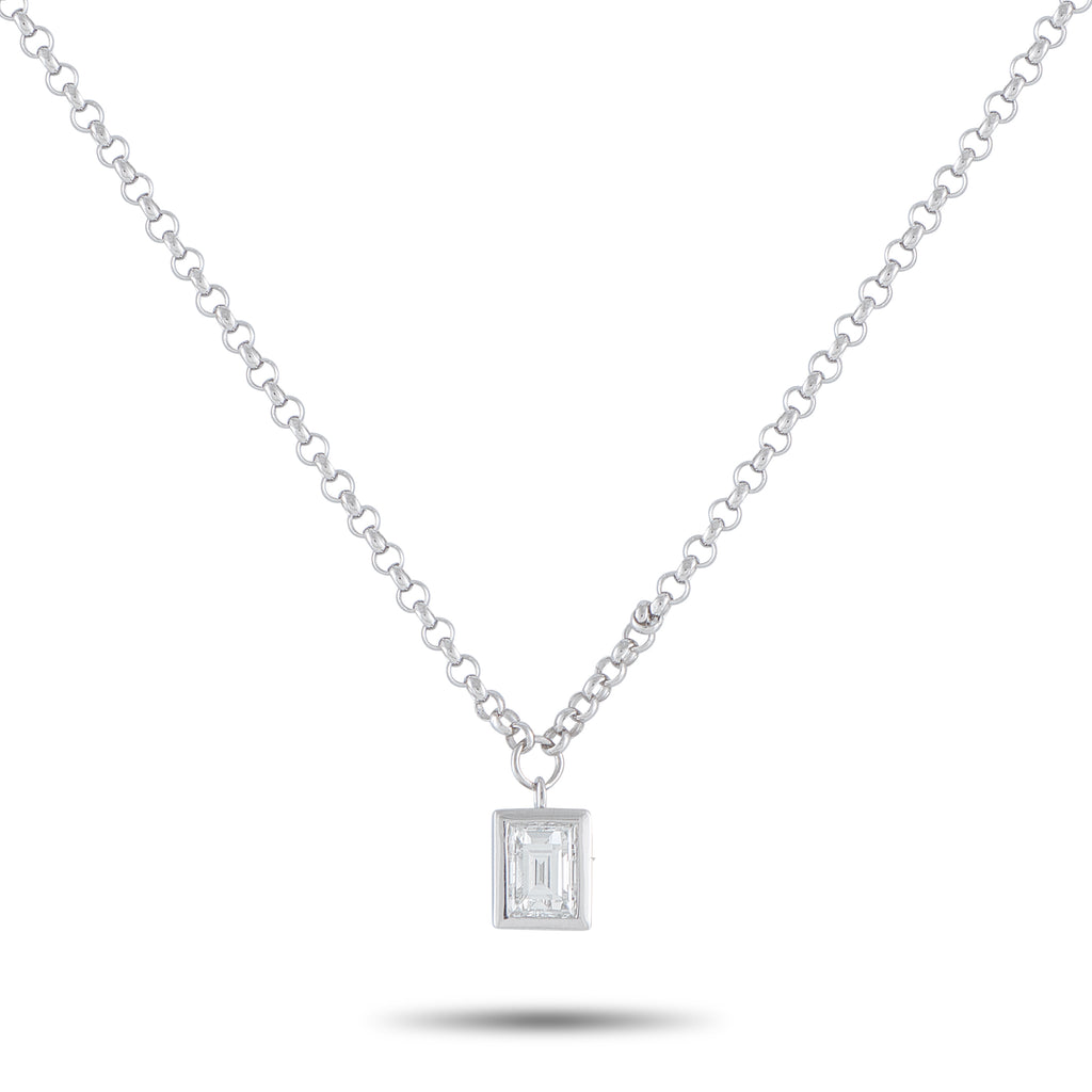 18K White Gold 0.80ct Diamond Pendant