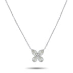 18K White Gold 2.35ct Diamond Flower Necklace