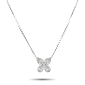 18K White Gold 2.35ct Diamond Flower Necklace