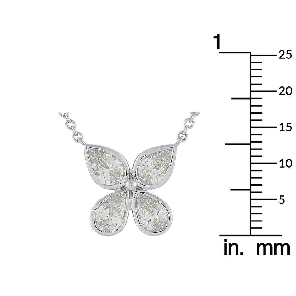 18K White Gold 2.35ct Diamond Flower Necklace