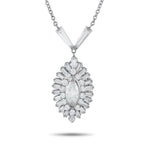 Exclusive Vintage 18K White Gold 2.45ct Diamond Necklace – This vintage necklace will instantly add a touch of sparkle to any