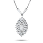 Vintage 18K White Gold 2.45ct Diamond Necklace