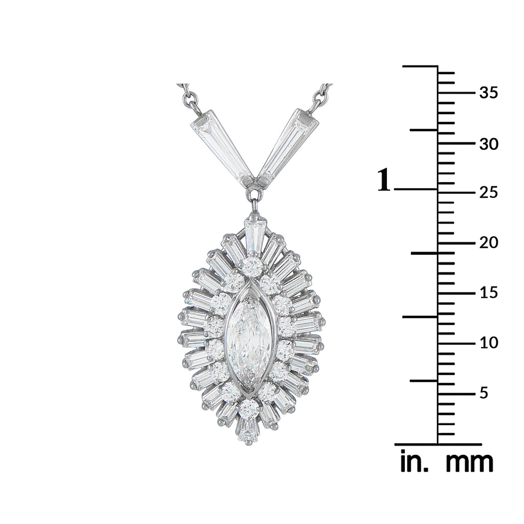 Exclusive Vintage 18K White Gold 2.45ct Diamond Necklace