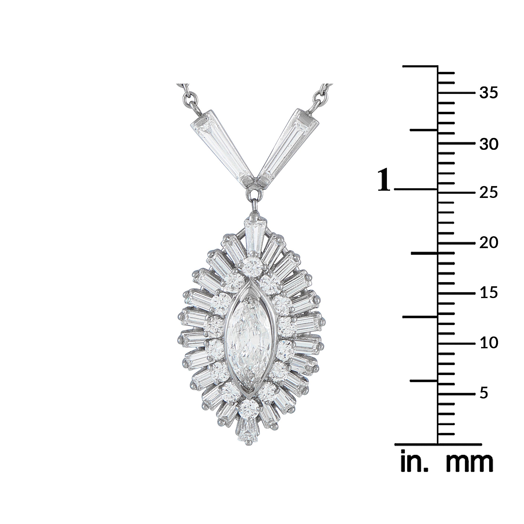 Exclusive Vintage 18K White Gold 2.45ct Diamond Necklace