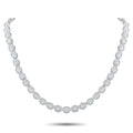 Oval diamond link necklace in white gold with repeating oval pave stations.
