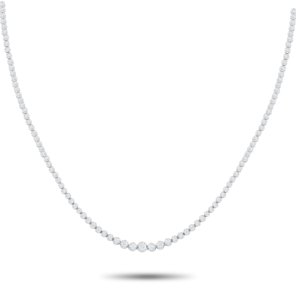 Exclusive 18K White Gold 2.50ct Diamond Tennis Necklace