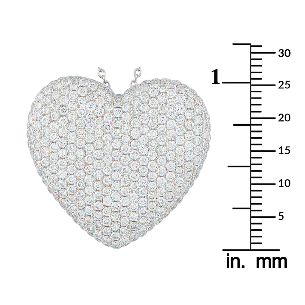 18K White Gold 3.10ct Diamond Heart Necklace