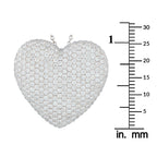 18K White Gold 3.10ct Diamond Heart Necklace