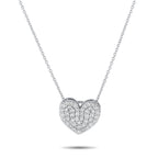18K White Gold 0.54ct Diamond Heart Necklace