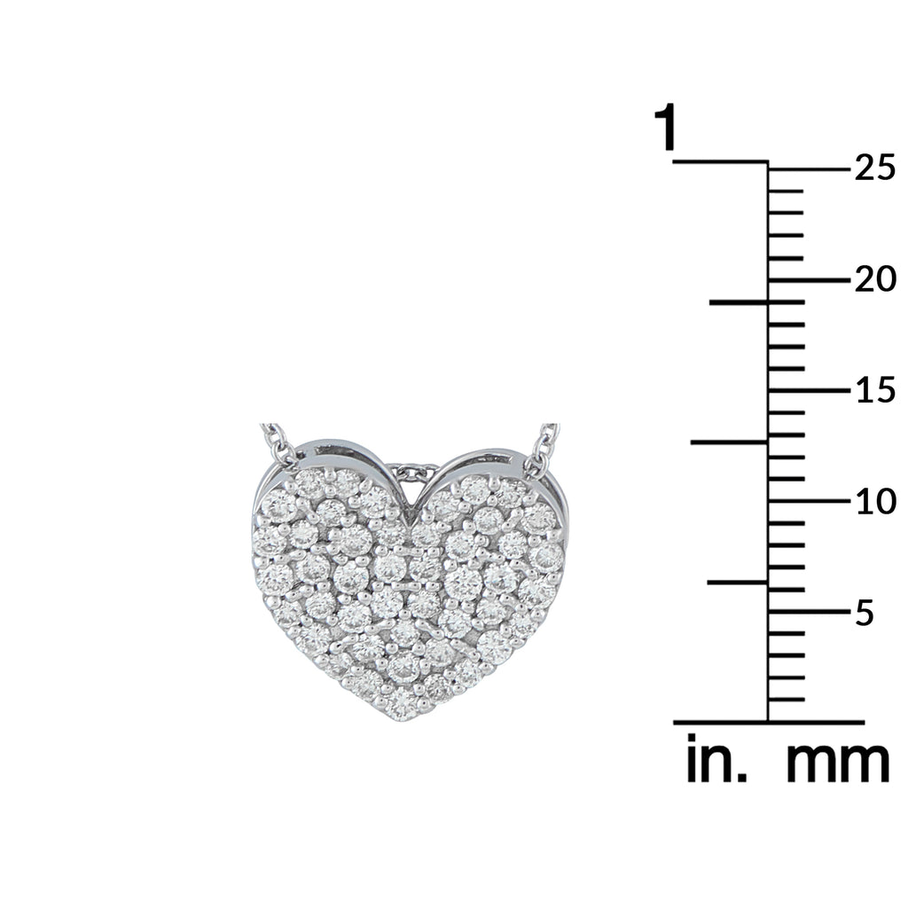 18K White Gold 0.54ct Diamond Heart Necklace