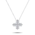 18K White Gold 1.50ct Diamond Cross Necklace