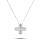 18K White Gold 1.50ct Diamond Cross Necklace